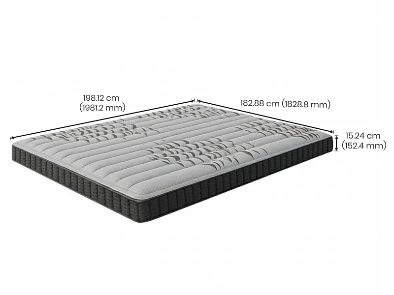 Memory Foam King Bed Mattress (78 x 72 x 6 inches)